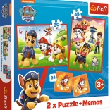 TREFL Sada 3v1 Tlapková patrola v akci 2x puzzle pexeso