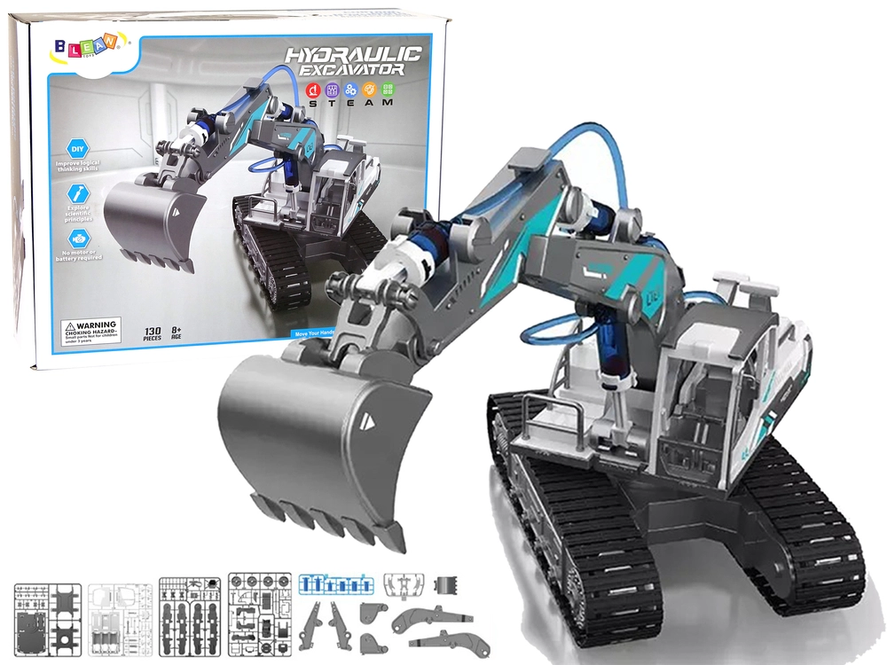 LEANToys Hydraulické pásové rypadlo DIY 130 ks