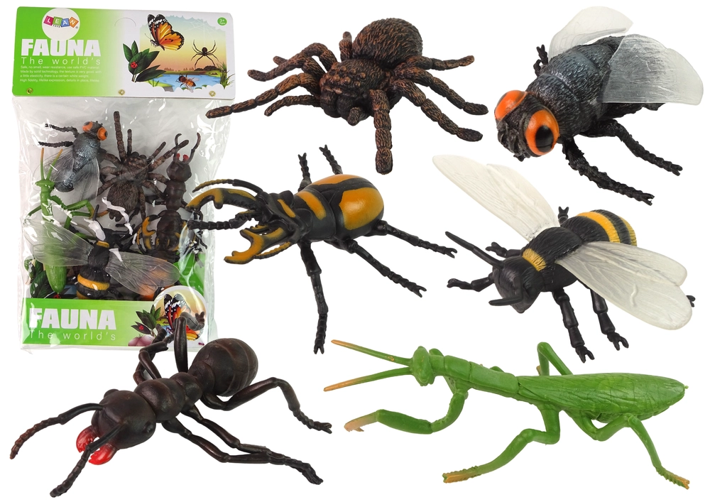 LEAN Toys Sada 6 hmyzích figurek Insect Spider Bee