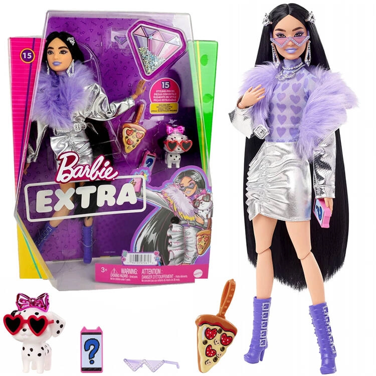 Barbie Extra Stylová černovláska s pejskem