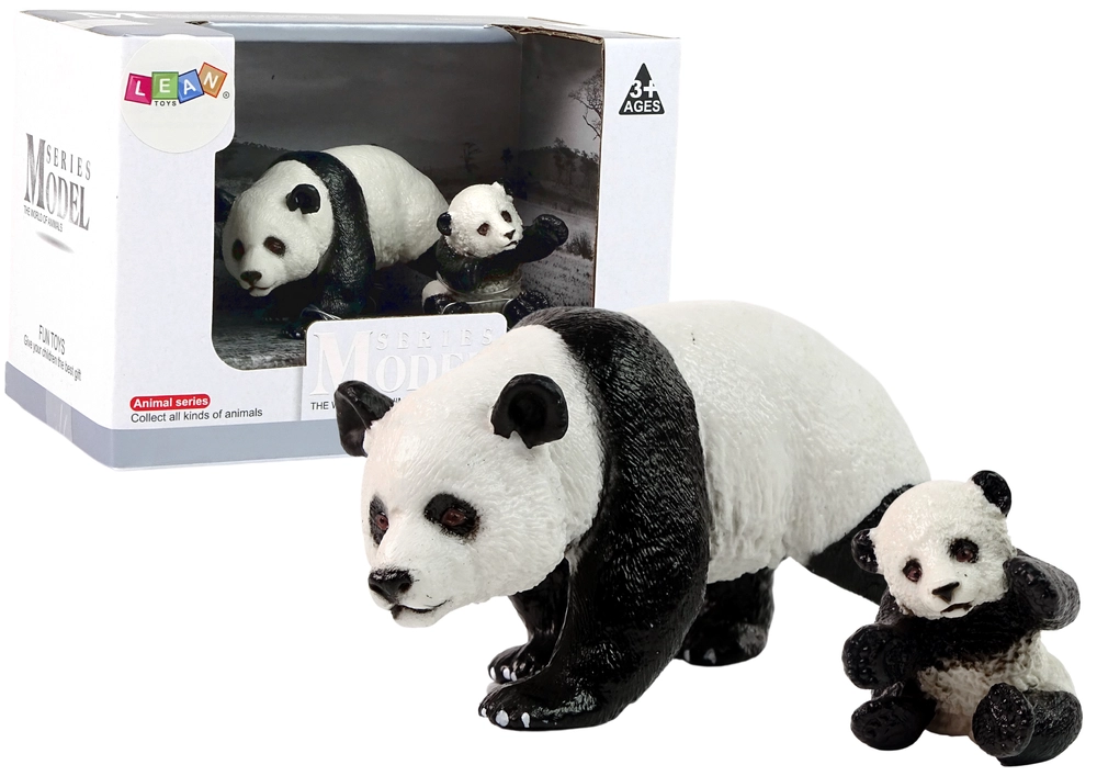 LEAN Toys panda s mládětem