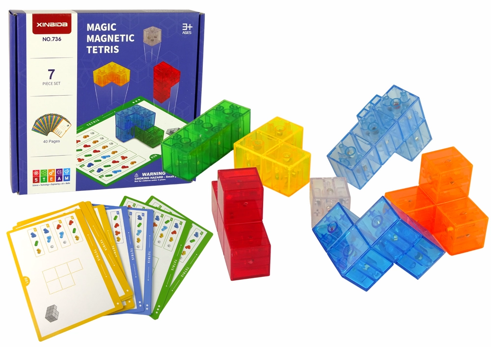 Lean Toys Magická magnetická kostka 7 ks - TETRIS