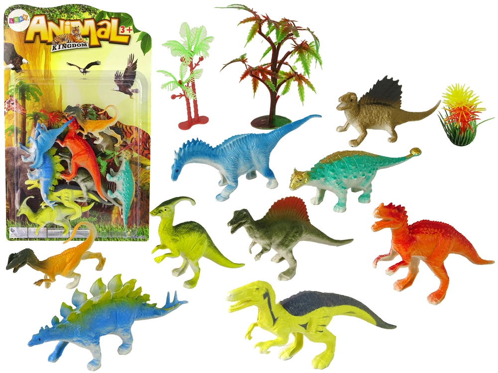 LEAN Toys Sada postaviček dinosaurů 9 barevných kusů