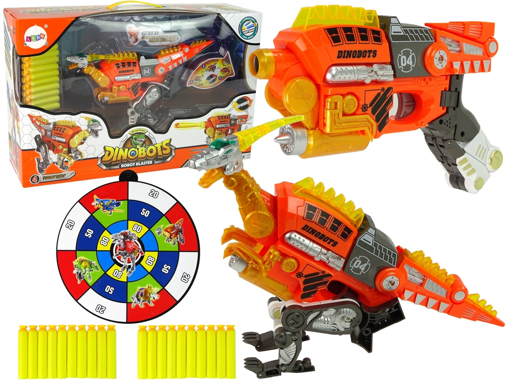 Dino Dinoboti 2 v 1sauri brokovnice Orange Velociraptor Shield