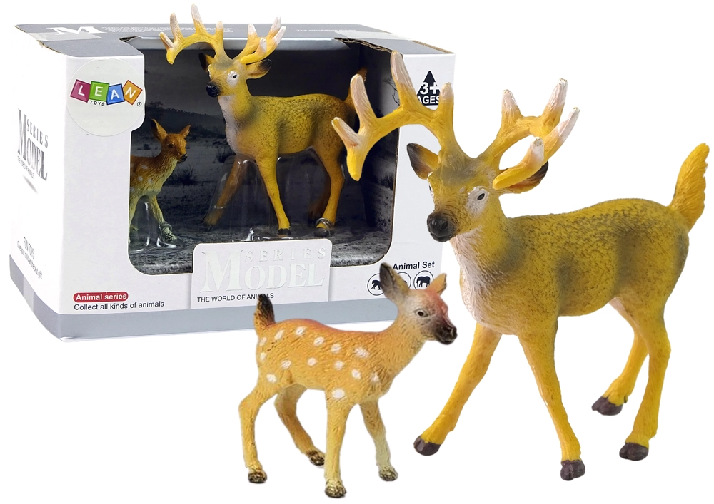 LEAN Toys Jelen s mládětem Forest Animals