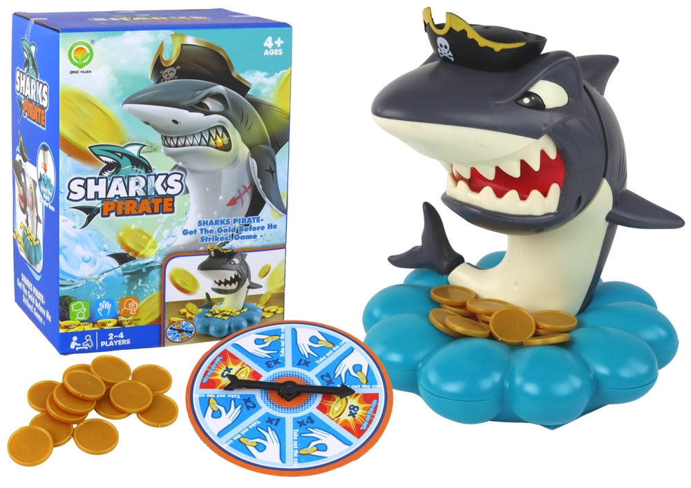 Lean Toys Shark Pirate Exploding Coins Drawing Wheel