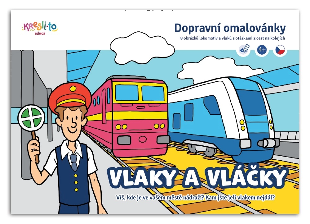 Vlaky a vláčky Dopravní omalovánky A5