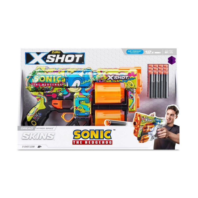 Zuru X Shot SKINS s bubnovým zásobníkem s 12 šipkami SONIC