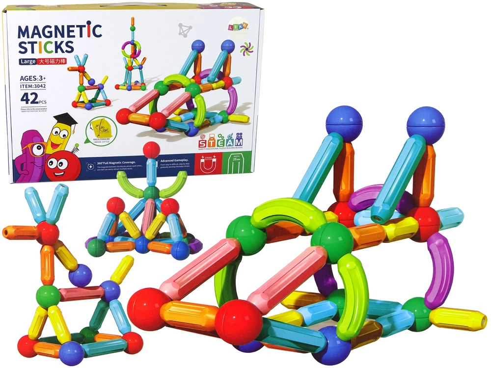 LEANToys Barevné plastové magnetické bloky