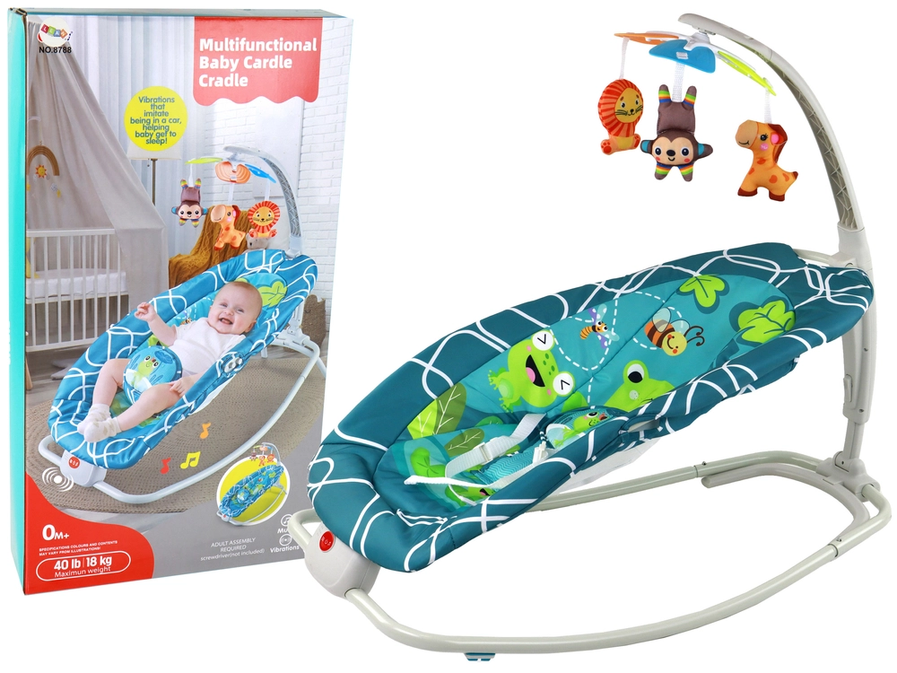 Lean Toys Bouncer Rocker 2v1 Dětská houpací sedačka Sounds Frog