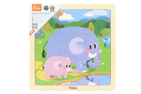 Viga puzzle 9 dílků sloni