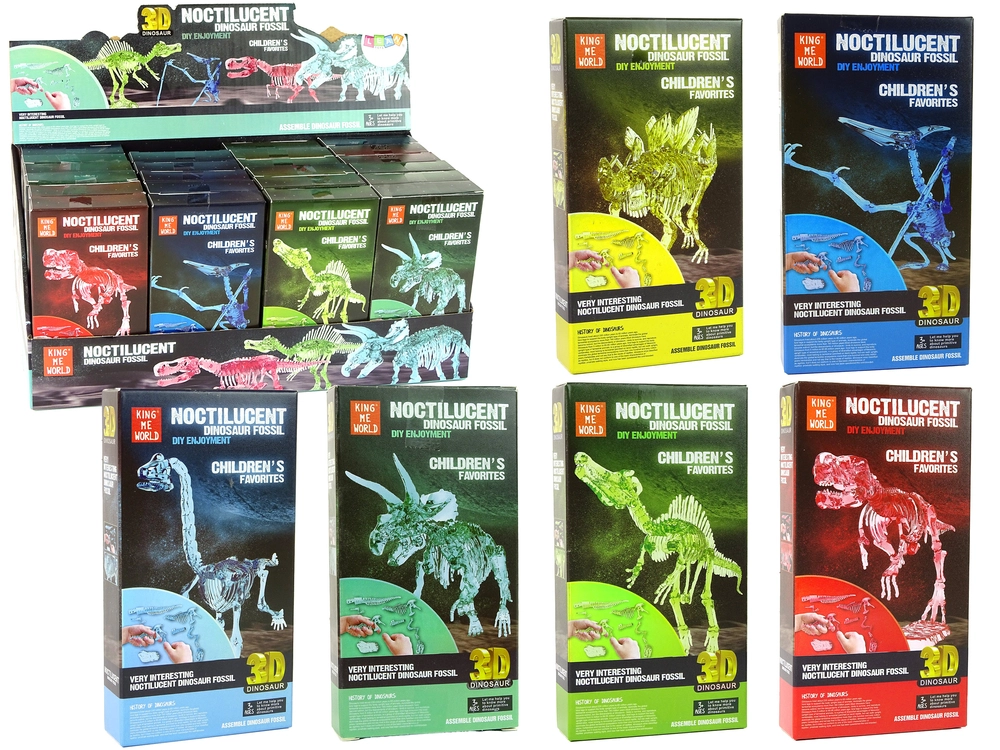 LEAN Toys Světelná sestavitelná kostra dinosaura