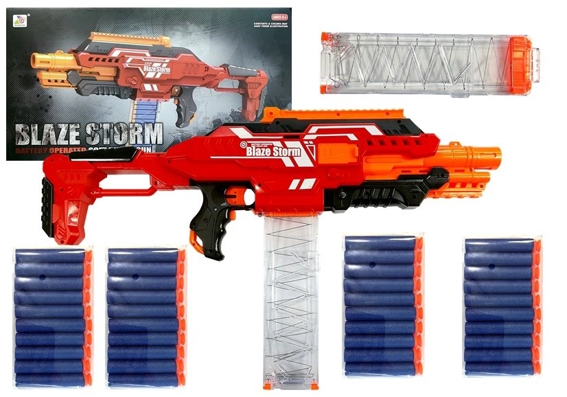 Lean Toys Dětská puška Blaze Storm s velkým zásobníkem na pěnové náboje