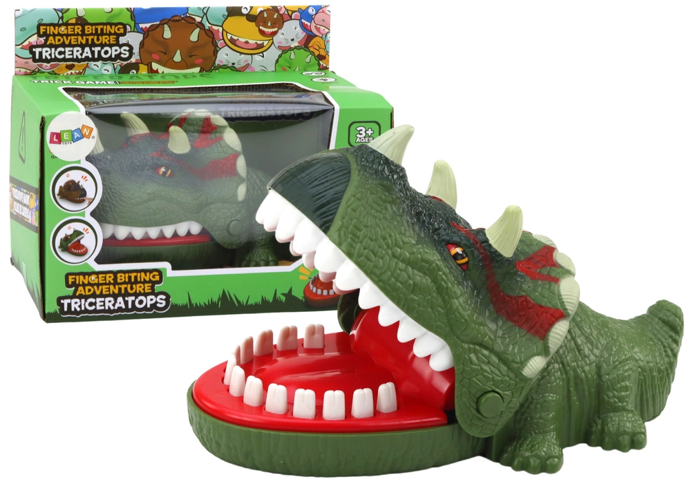 Lean Toys Kousání Dinosaura Triceratopse Zelená