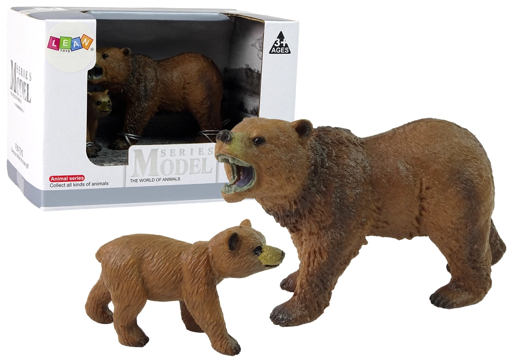 LEAN Toys Medvěd grizzly s mládětem