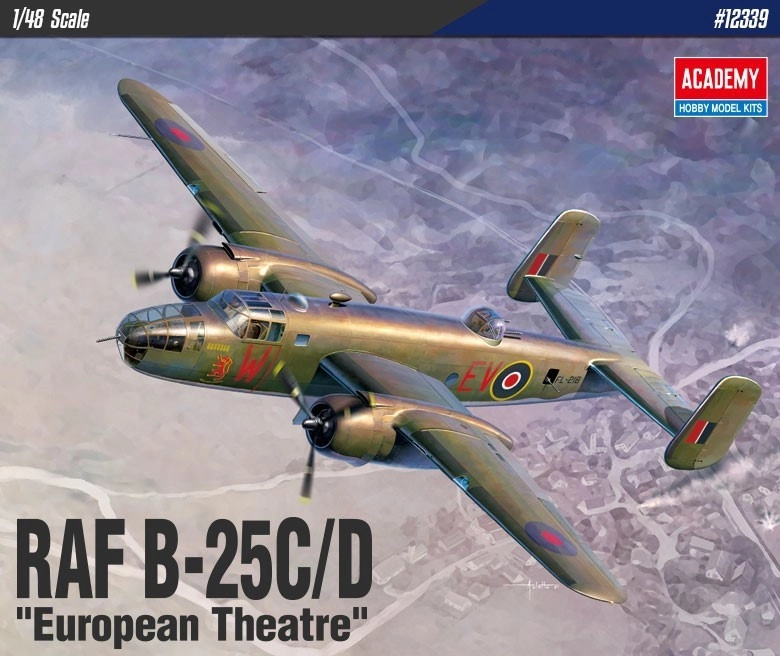 Academy Model Kit letadlo 12339 RAF B-25C/D European Theatre 1:48