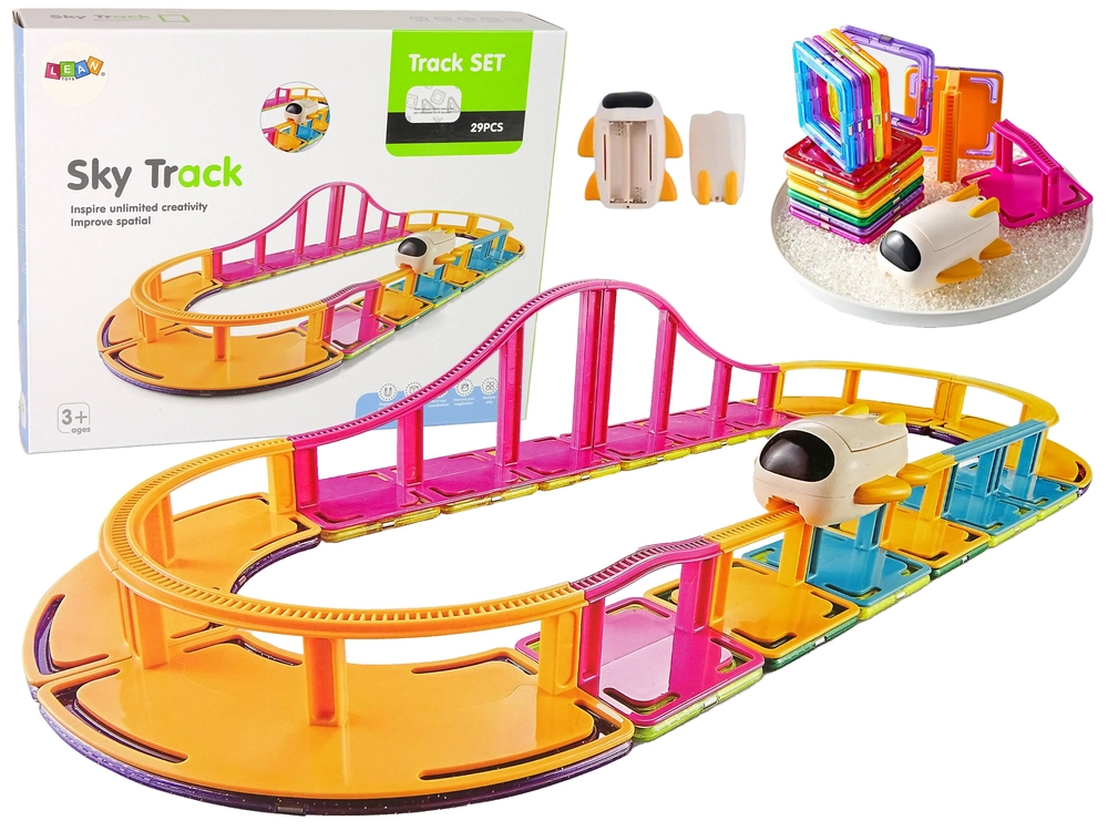 LEANToys Magnetické stavebnice Sky Track 29 ks