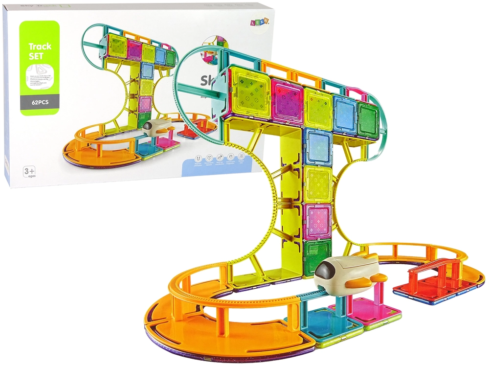 LEANToys Magnetická stavebnice 62 ks Sky Track