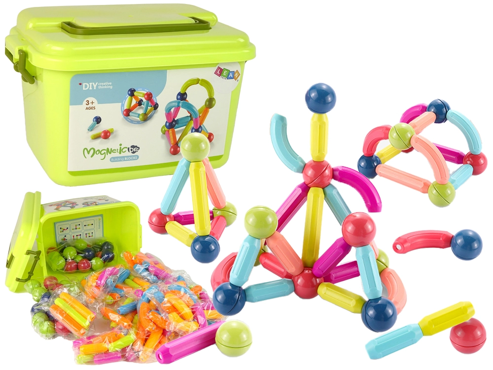 LEANToys Magnetická stavebnice 145 ks