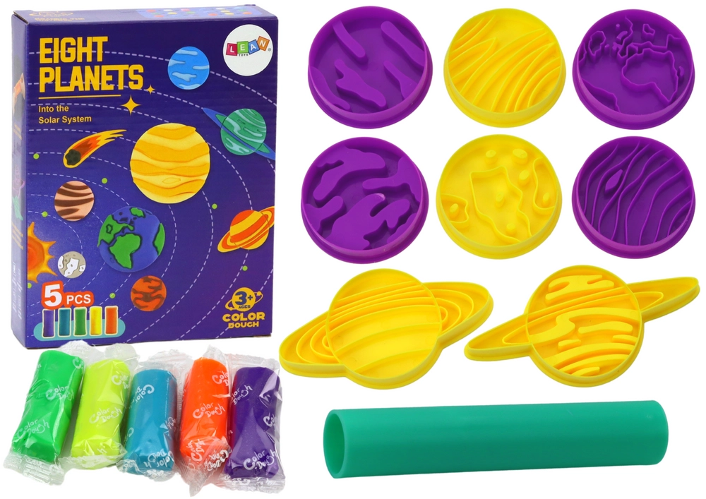 Lean Toys Play-DohPlastová sada forem 8 Planets 5 barev