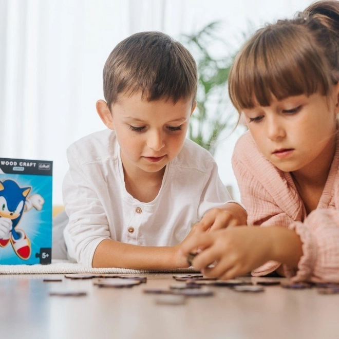 Dřevěné puzzle junior Sonic 50 dílků