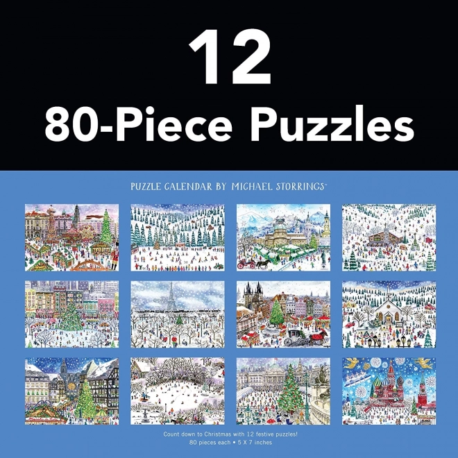 Adventní kalendář puzzle 12 vánočních dnů