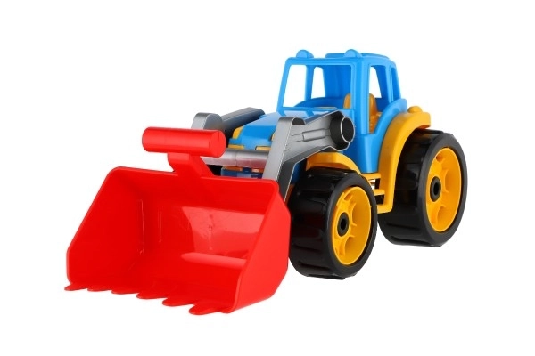 Traktor/nakladač/bagr se lžící plast na volný chod 2 barvy 17x37x17cm 12m+