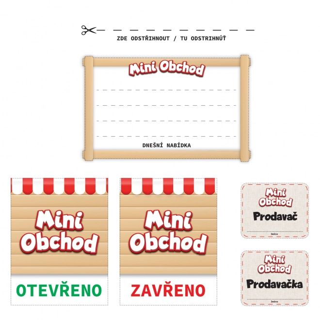 MINI OBCHOD - pokladna česká s učením jak nakupovat - růžová