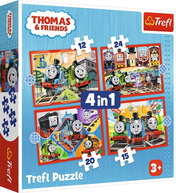 Puzzle Mašinka Tomáš 4v1 (12,15,20,24 dílků)