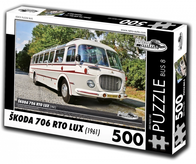 RETRO-AUTA Puzzle BUS č. 8 Škoda 706 RTO LUX (1961) 500 dílků