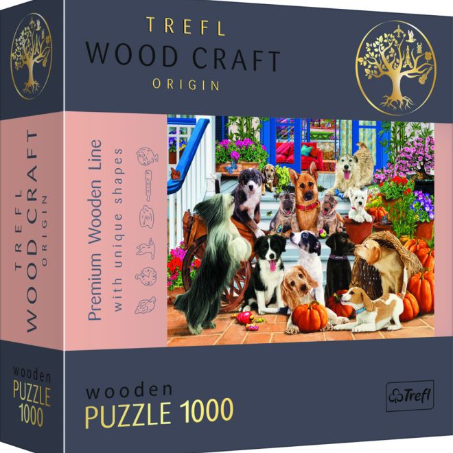 Puzzle dřevěné Psí přátelé 1000 dílků