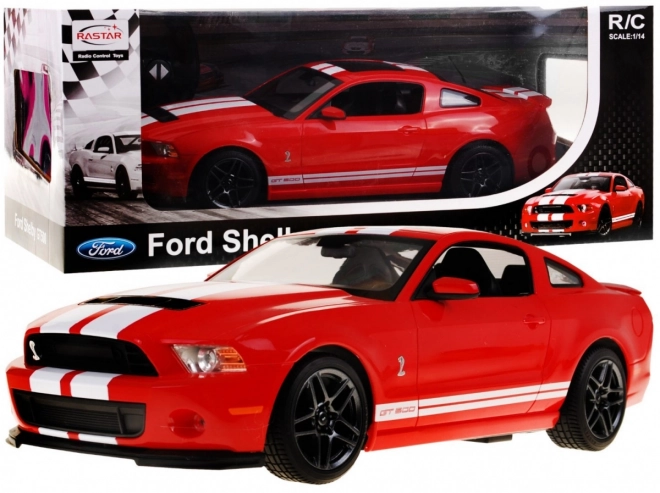 Ford Shelby Mustang GT500 červený RASTAR model 1:14 na dálkové ovládání + dálkové ovládání