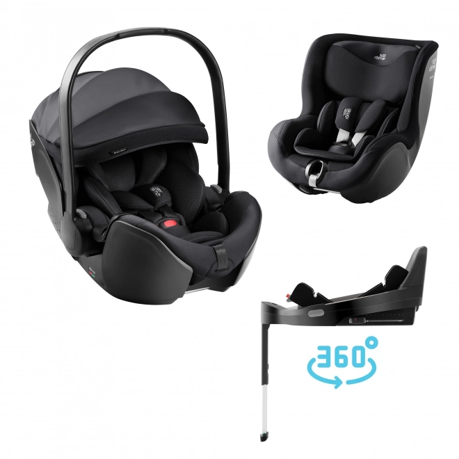 Dětská autosedačka Baby-Safe Pro a Dualfix 5Z Styl v Karbonové černé barvě