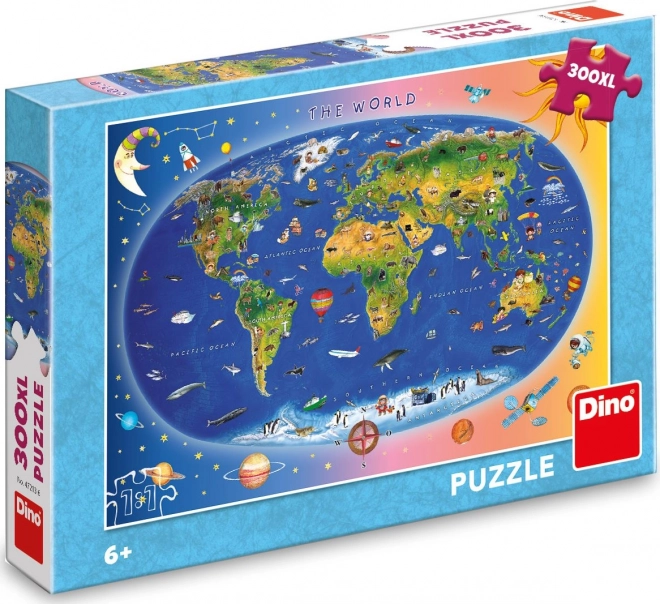 Dino dětská mapa puzzle 300 XL dílků