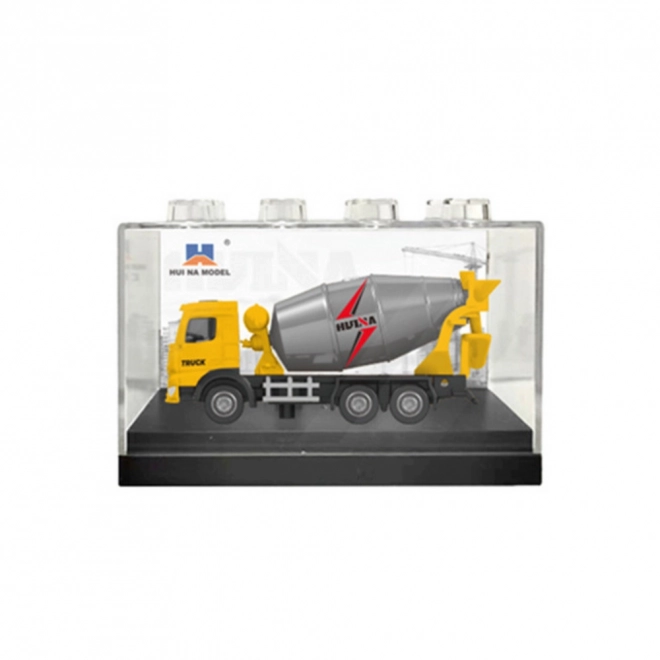 Kolekcionářský model míchačky Huina žlutý 1:80