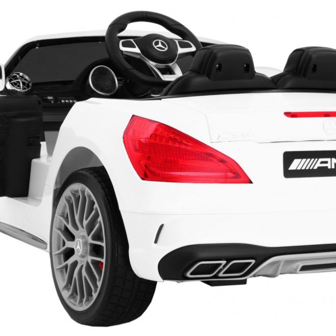 Mercedes AMG SL65 pro děti bílý + dálkové ovládání + nosič zavazadel + nastavování sedadla + MP3 LED + pomalý start