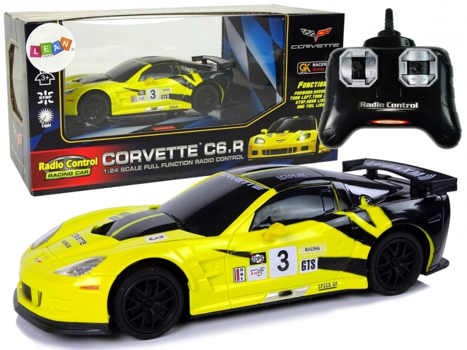 Sportovní auto R/C 1:24 Corvette Yellow C6.R 2.4 G Lights