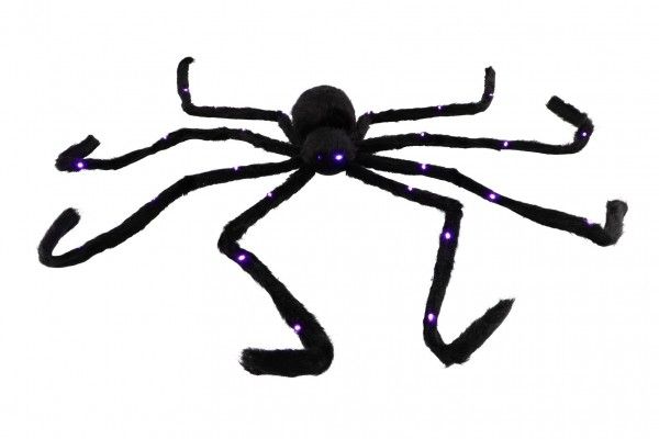 Velký plyšový pavouk na baterie se světlem 125 x 9 cm