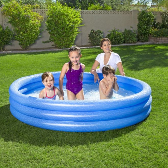 Dětský zahradní bazén Nafukovací brouzdaliště modré 183x33cm BESTWAY + opravná záplata