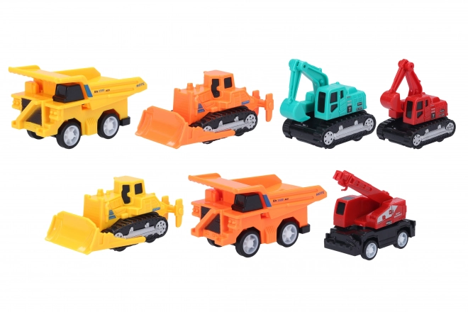 Auto set stavební stroje 8 cm 8 ks