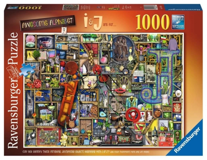 RAVENSBURGER Puzzle Úžasná abeceda - písmeno I a J 1000 dílků