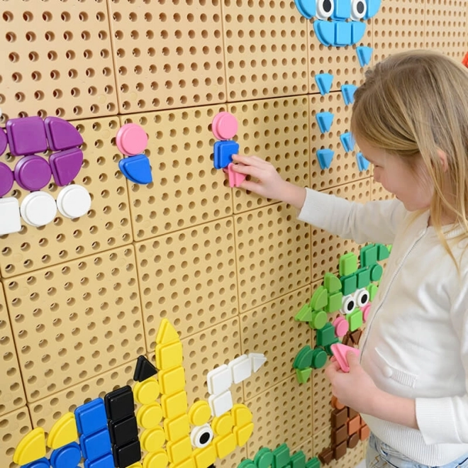 Masterkidz geometrický stavební set s kolíčky 64 ks pro STEM tabule