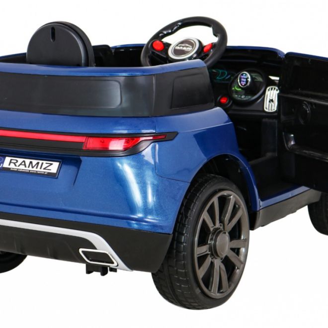 Super-S bateriové auto pro děti Modré + Dálkové ovládání + Pomalý start + EVA kola + Zvuky Světla