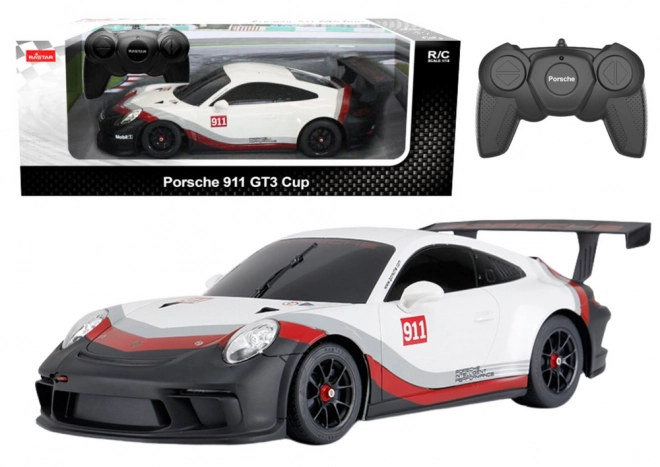 RC auto 1:18 Rastar Porshe 911 GT3 Bílá a šedá