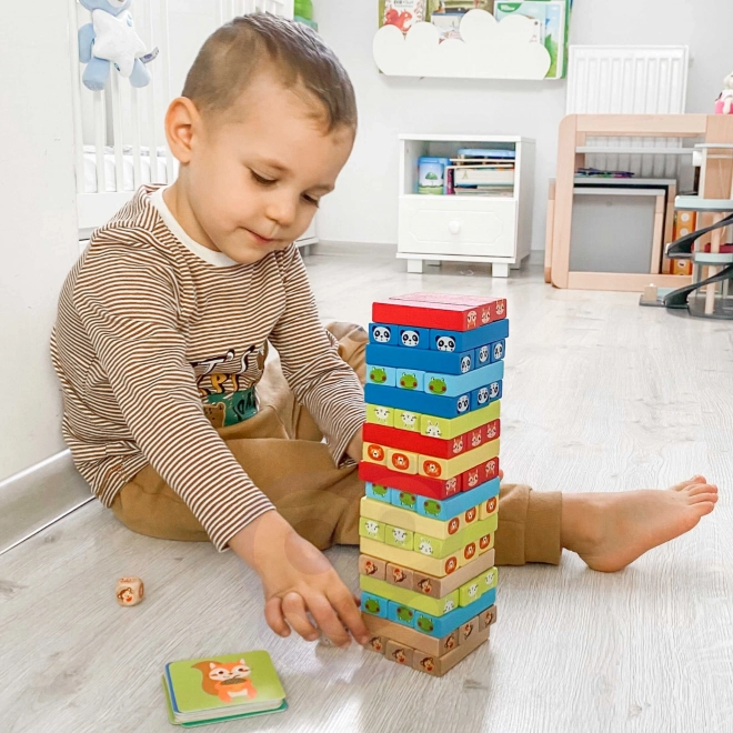 Dřevěná hra Jenga Zvířata TOOKY TOY