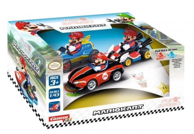 Sada vozidel Mario Kart 3-pack pull&speed