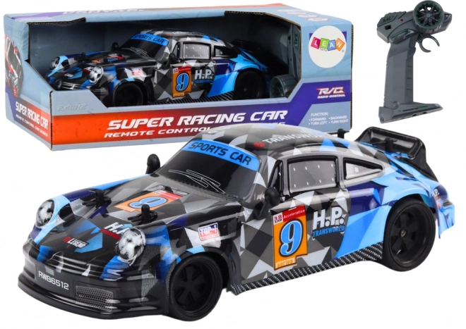 RC auto na dálkové ovládání 1:18 gumová driftovací kola modrá