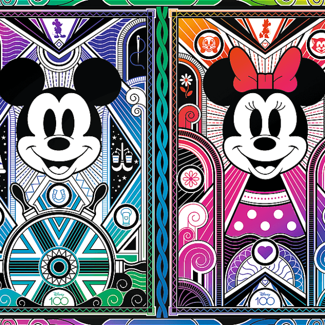 TREFL Wood Craft Origin puzzle Mickey Mouse a Minnie 501 dílků