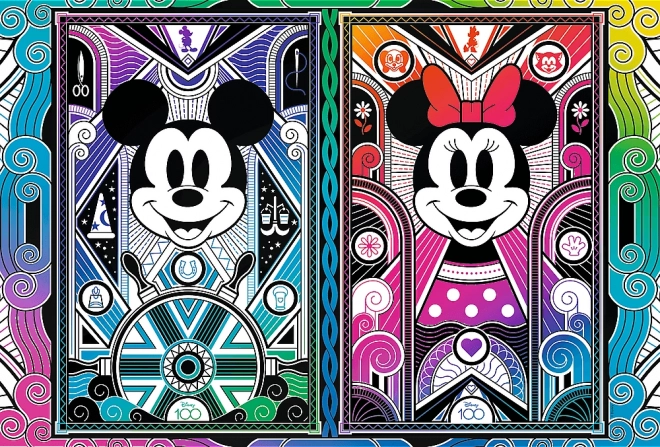 TREFL Wood Craft Origin puzzle Mickey Mouse a Minnie 501 dílků