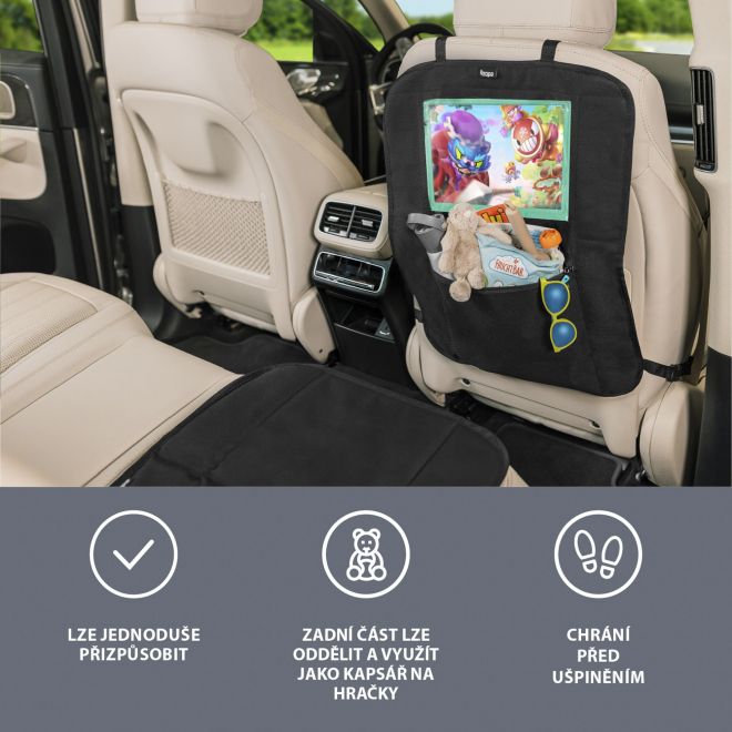 Ochrana sedadla pod autosedačku s kapsou na tablet